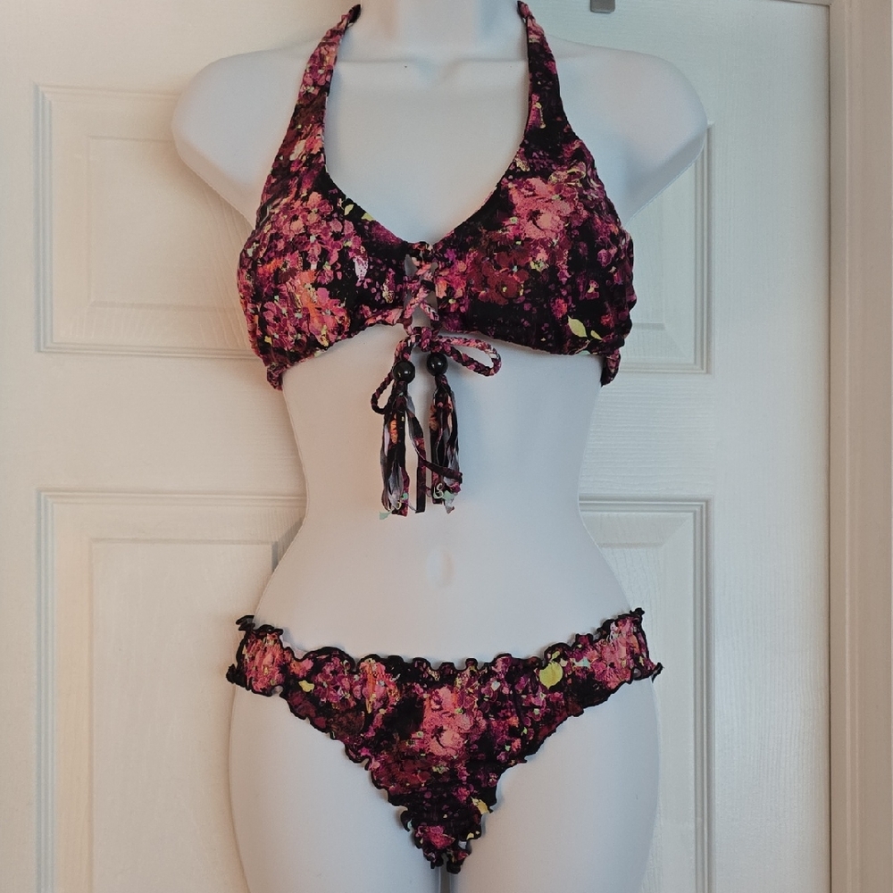 Floral Halter Bikini Set